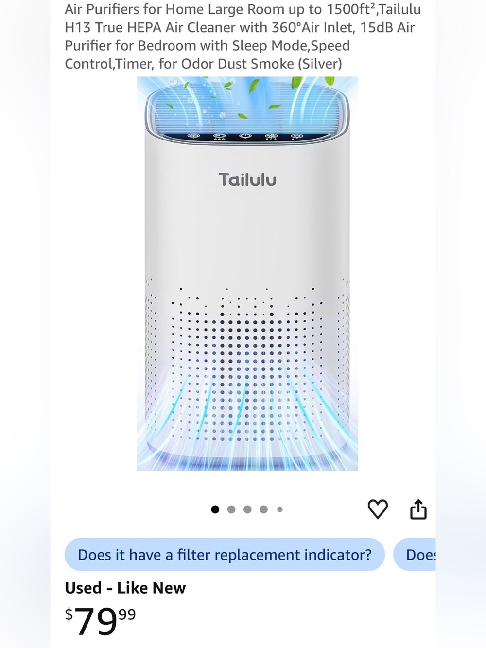 NWT White Air Purifier designer Tailula